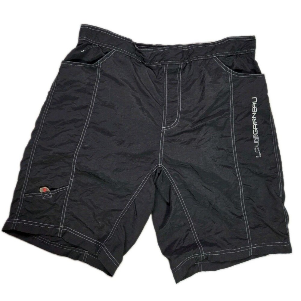 Louis Garneau Cycling Shorts XXL Black Padded Bike Shorts Reflective Mens EUC